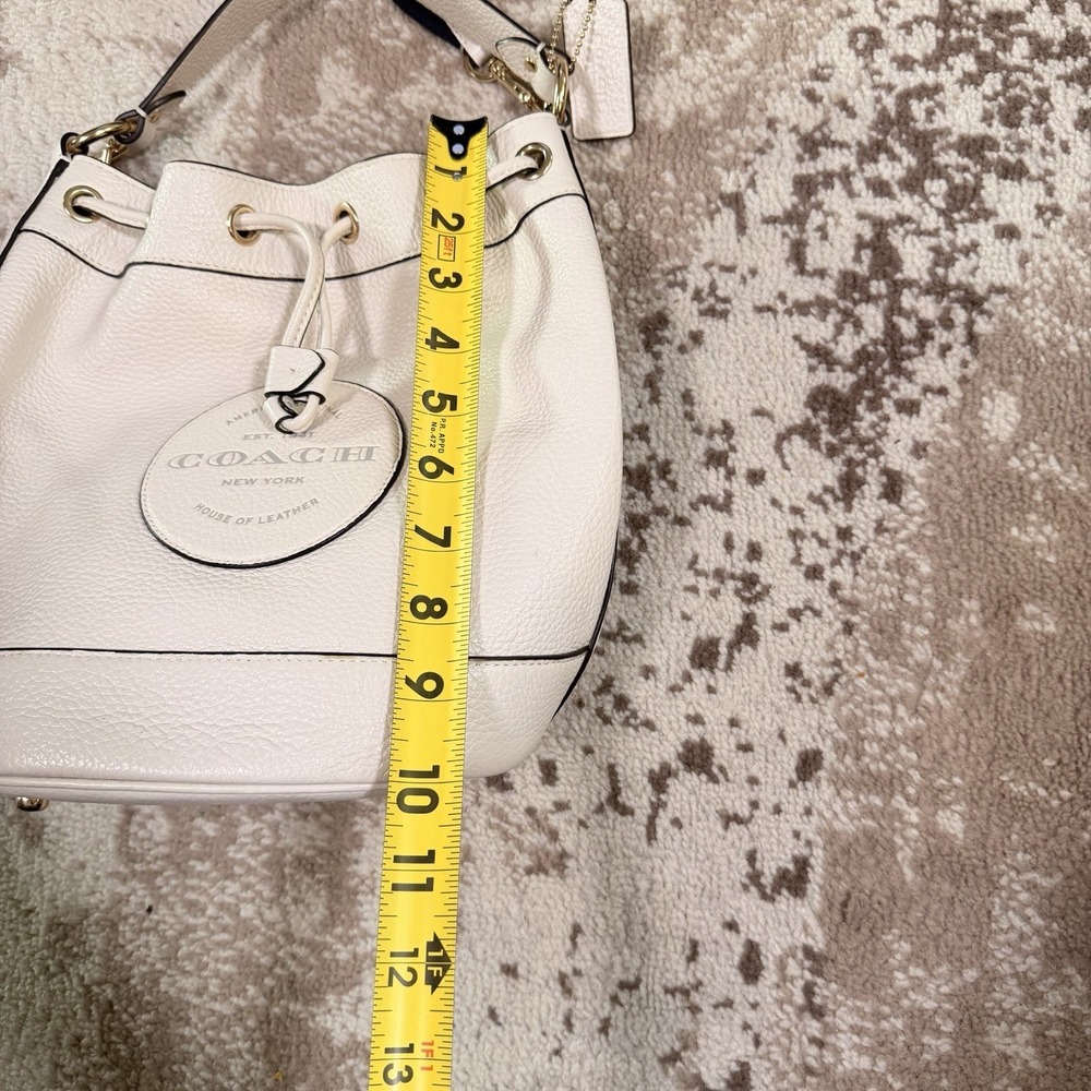 COACH Dempsey Drawstring Bucket Patch Bag Crossbody purse C4100 Chalk Ivory - Picture 6 of 6